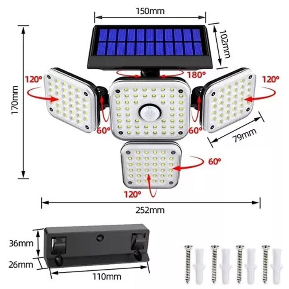 LAMPARA SOLAR 4 EN 1 SENSOR MOVIMIENTO💡