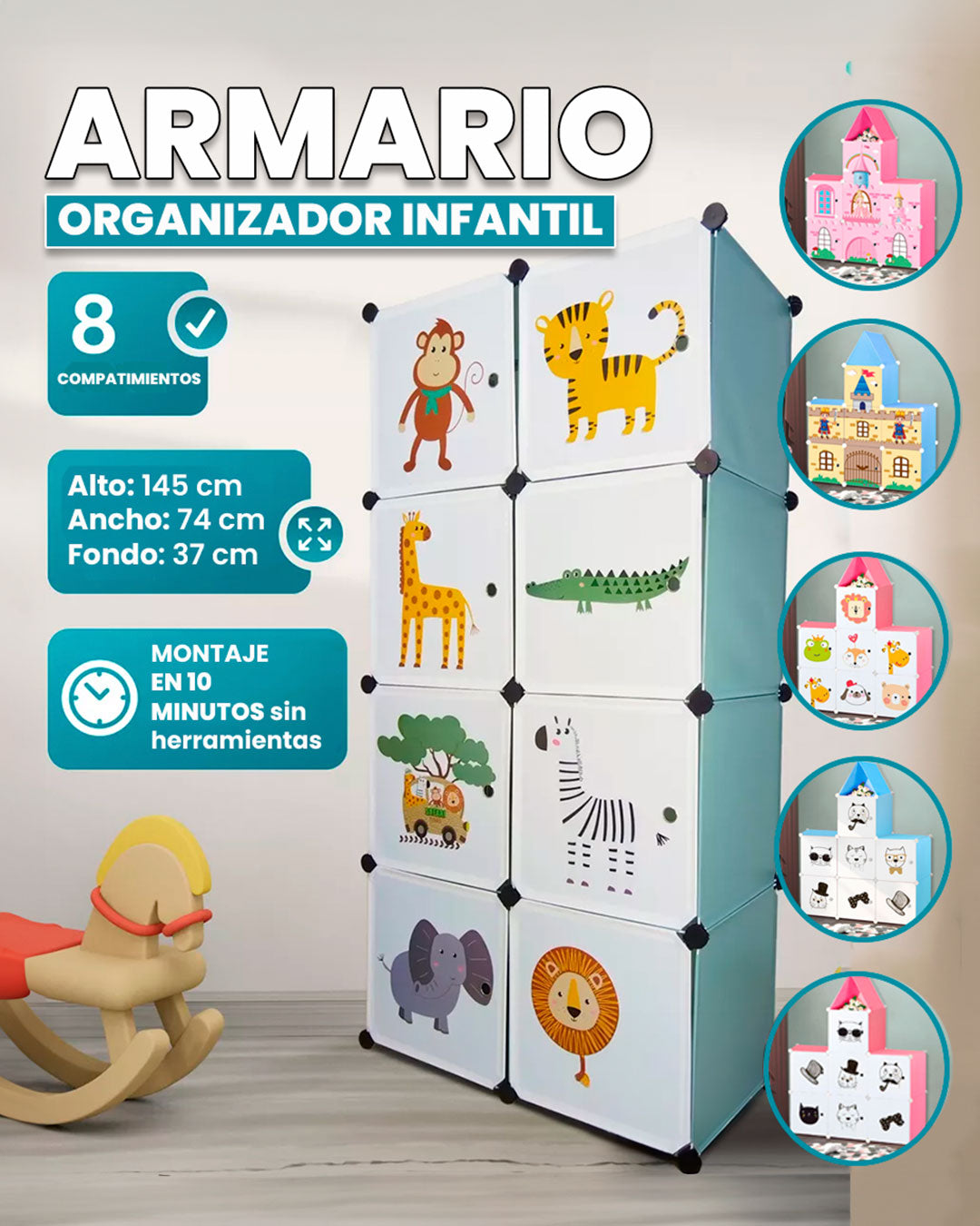 ARMARIO ORGANIZADOR INFANTIL👨👩👧👦🪁