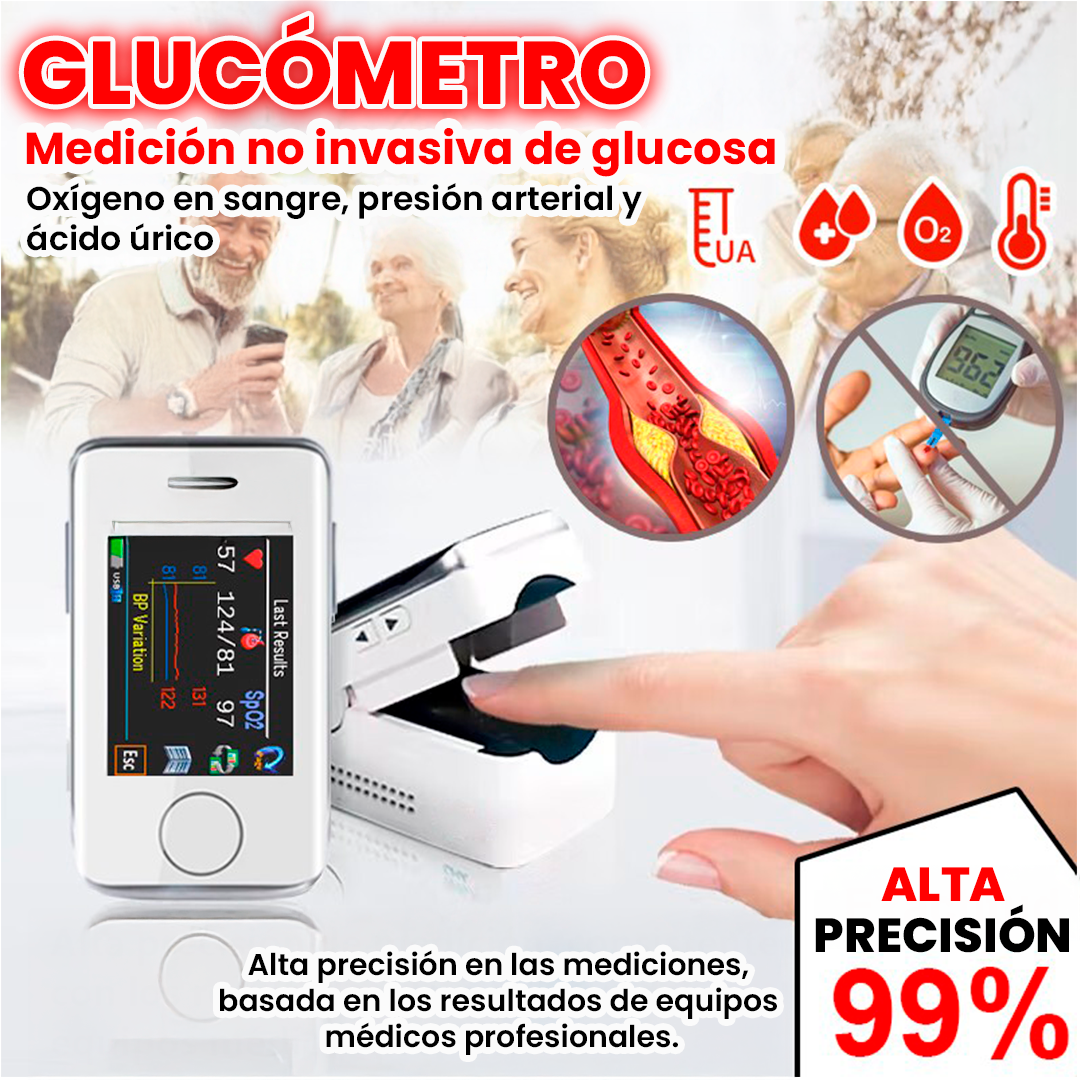 Medidor de glucosa en sangre no invasivo: Glucómetro Digital🩸