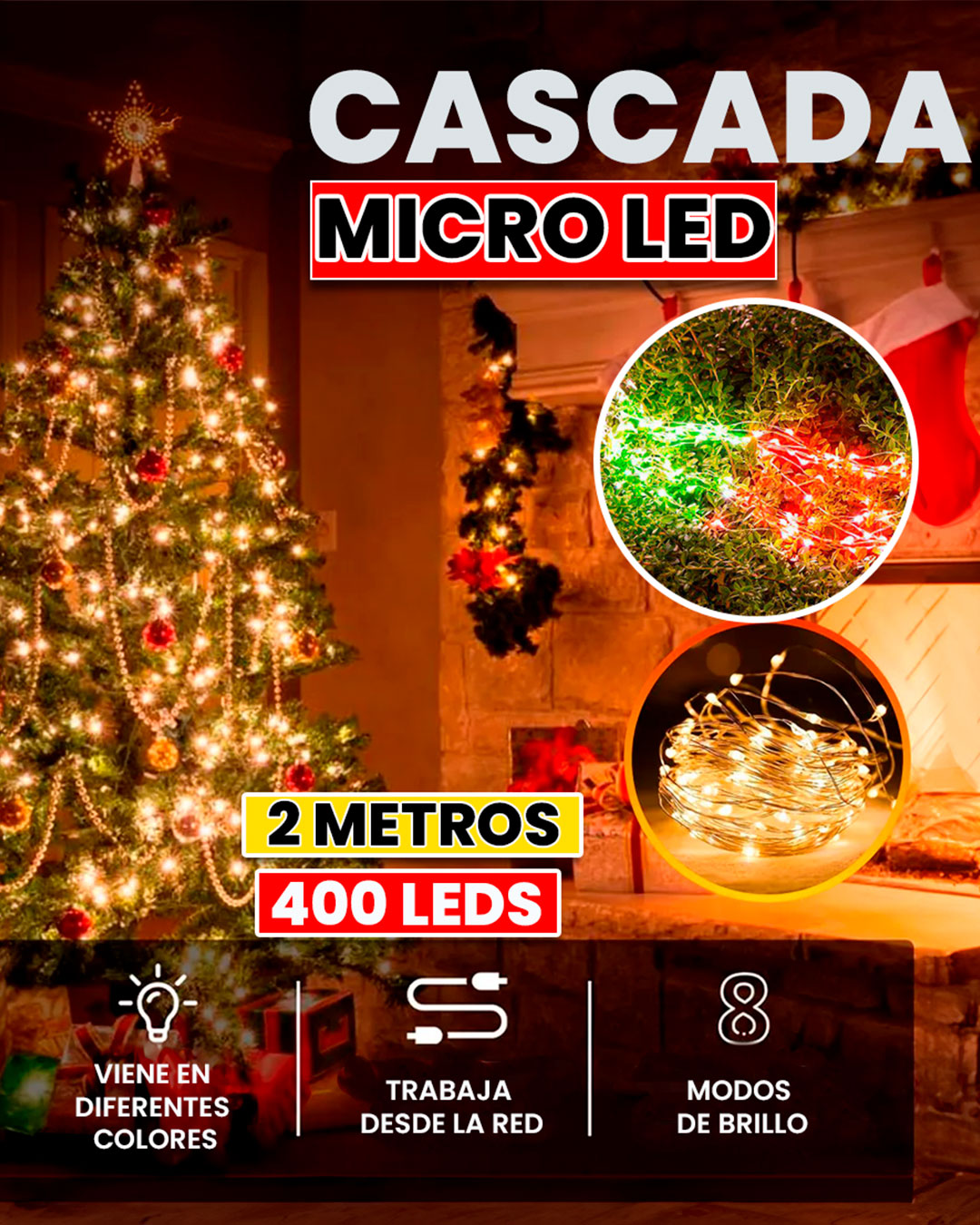 LUZ CASCADA MICRO LED✨🌈