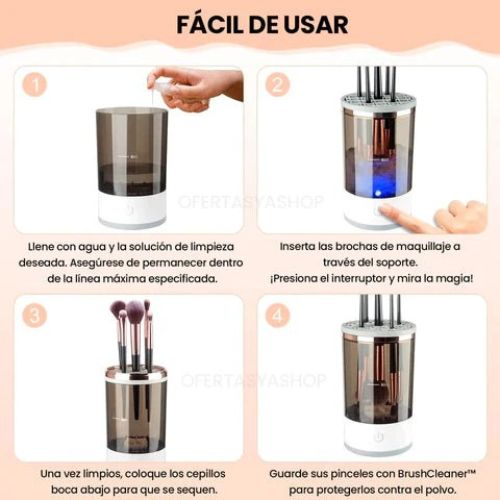 Limpiador de brochas de maquillaje eléct