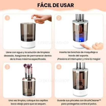 Limpiador de brochas de maquillaje eléct