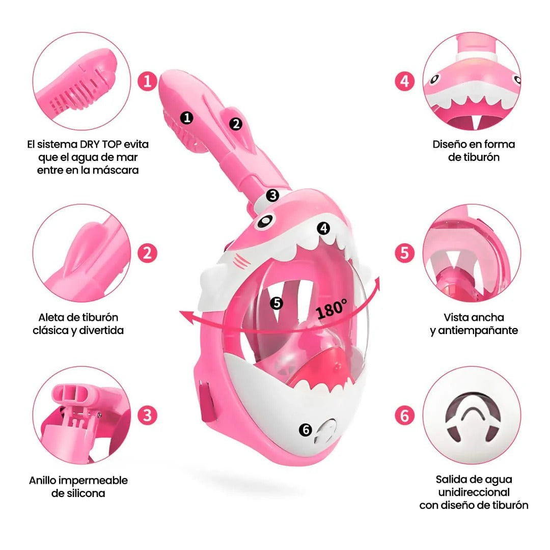 Careta Snorkel® – Máscara de Snorkel 180° con Respiración Total y Antivaho🌊
